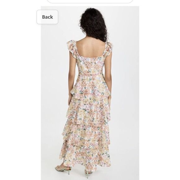 En Saison Presley Embroidered Tiered Floral Midi Dress Size L Summer NWT Revolve - Picture 6 of 13